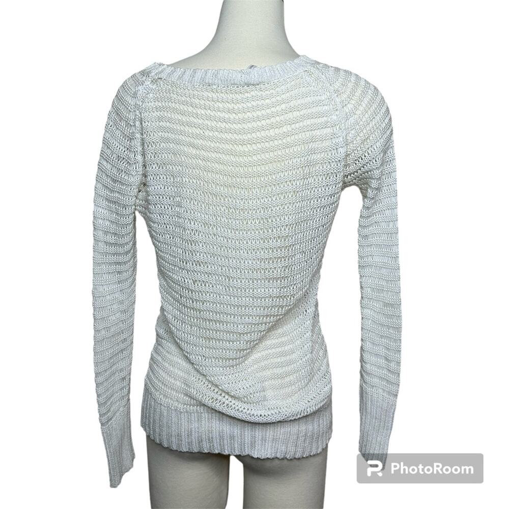 10 Crosby Derek Lam Off White Cotton Crochet Knit Sweater Size S - Picture 2 of 10